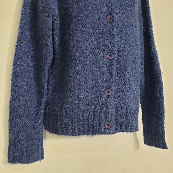 Deane & White Womens Cardigan Sweater Size Medium Blue Wool Blend Button Front - Picture 6 of 8
